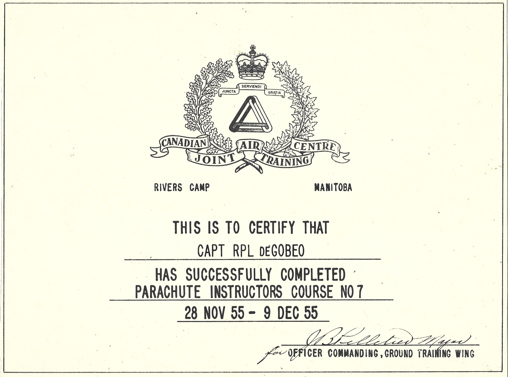 Parachute Certificate