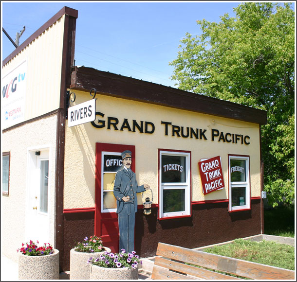 Grand Trunk Pacific Display on Building Rivers Manitoba