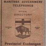 Portion of the cover of the Manitoba Government Telephones Official Directory of Provincial Exchanges for 1921