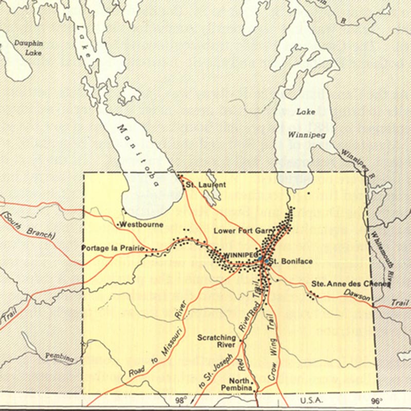 Manitoba Settlement Map (1870)