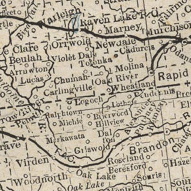 Map of North-West Ontario Manitoba and North-West Districts (1890)