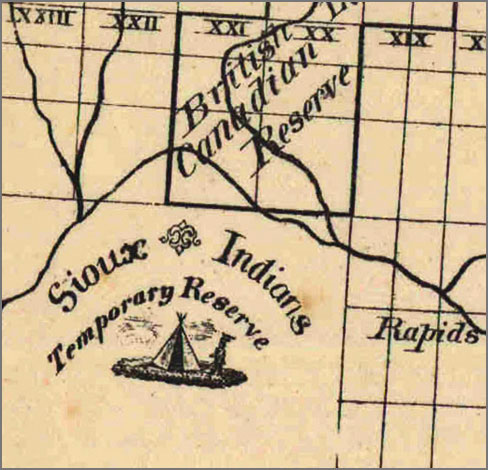 Historical Map 1876 – Proposed Dakota Reserve