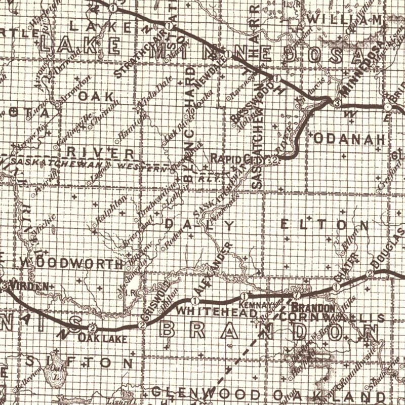 Railway & Guide Map of Manitoba (1887)