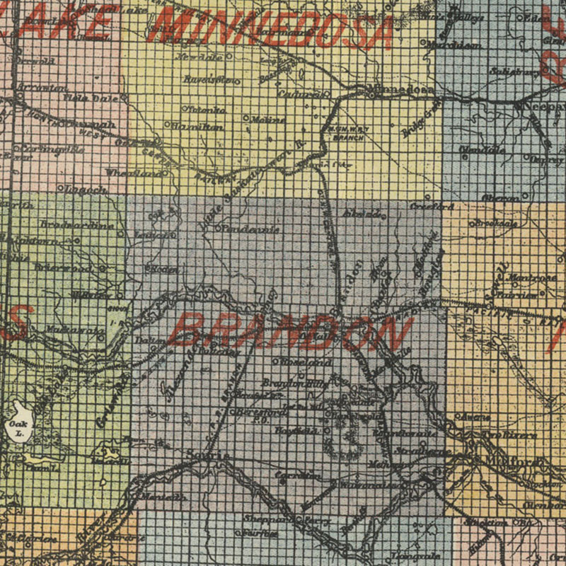 Manitoba Map Showing Counties, 1893