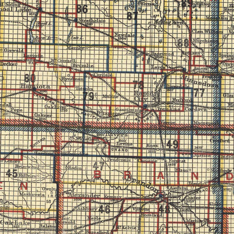 Scarborough’s Map of Manitoba Canada, South Sheet, 1918